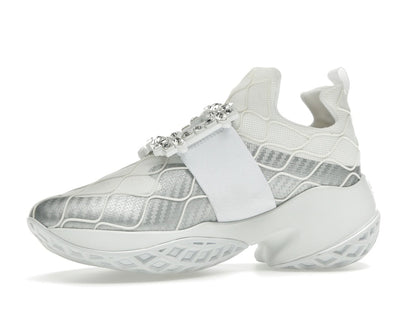 Roger Vivier Viv' Run Fabric Silver Crystal Buckle (Women's)