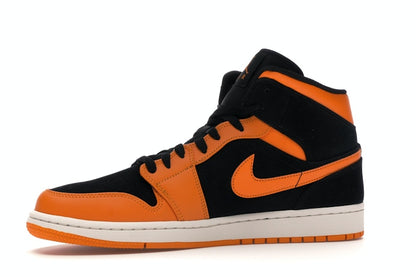 Jordan 1 Mid Black Orange Peel