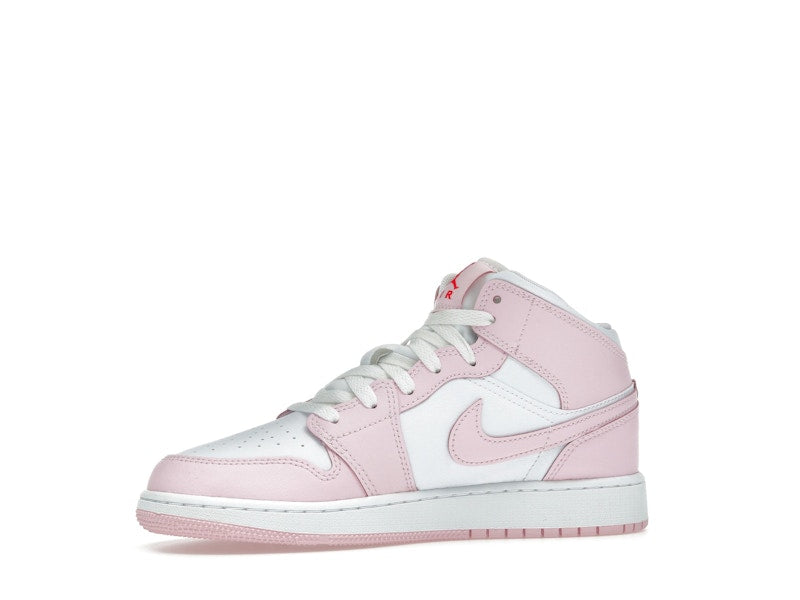Jordan 1 Mid Pink Foam Fire Red (GS)