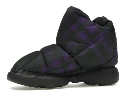 Burberry Check Pillow Boot Black Purple