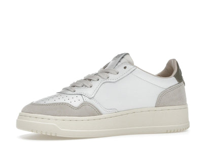 Autry Medalist Leather Low White Covert Green Beige (Women's)