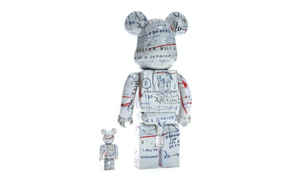 Bearbrick Jean-Michel Basquiat 2 100% & 400% Set White