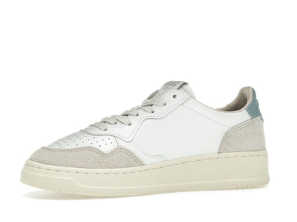Autry Medalist Leather Low White Silver Blue Beige (Women's)