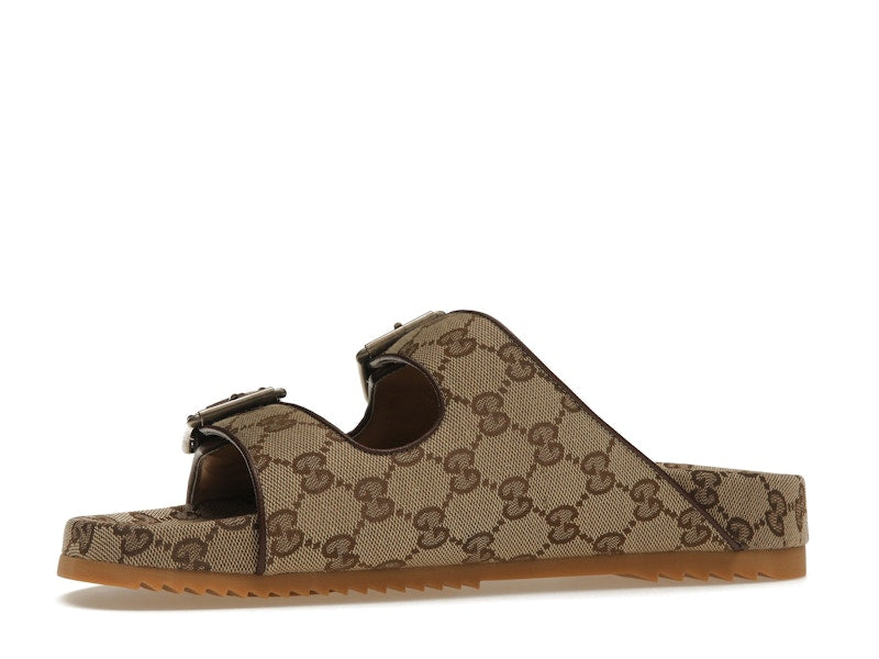 Gucci Strap Slide Sandal Beige Canvas