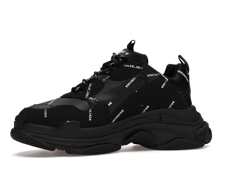 Balenciaga Triple S Allover Logo Black