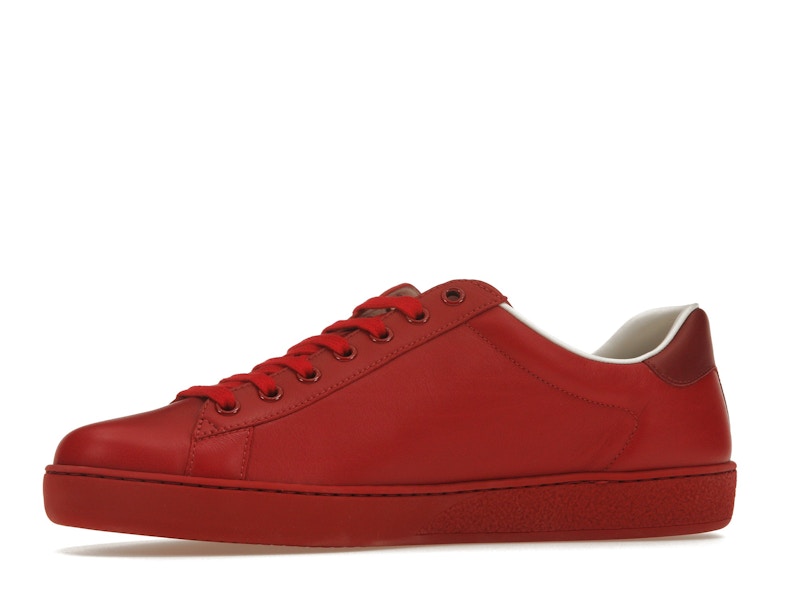 Gucci Ace Perforated Interlocking G Red