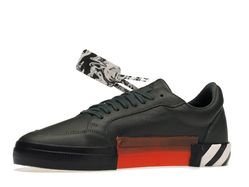 OFF-WHITE Vulc Low Dark Green Leather