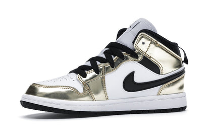 Jordan 1 Mid Metallic Gold Black White (PS)