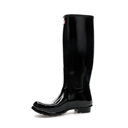 Hunter Original Tall Gloss Rain Boots Black (Women's)