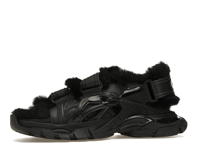 Balenciaga Track Sandal Fake Fur Black