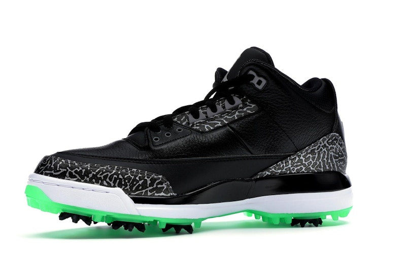 Jordan 3 Retro Golf Black Green Glow