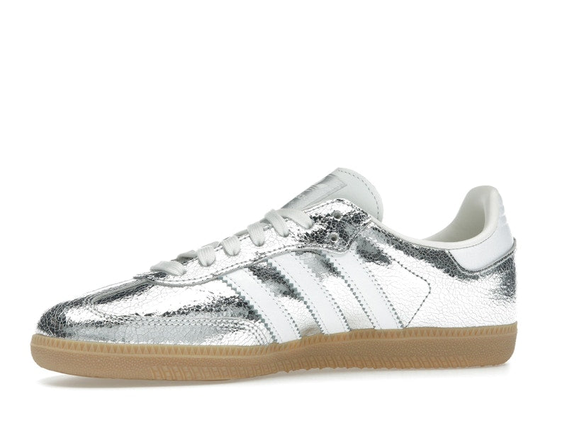 adidas Samba OG Silver Metallic Cracked Leather (Women's)