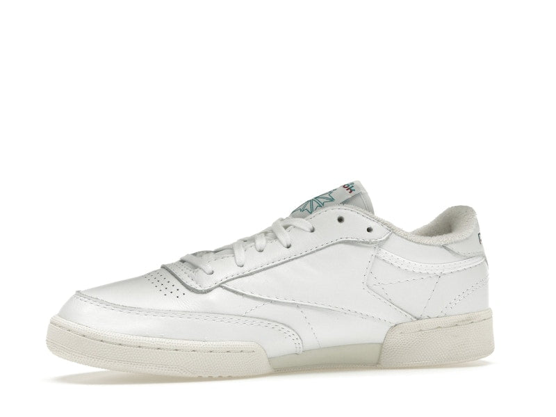 Reebok Club C 85 White Teal Burgundy Logo