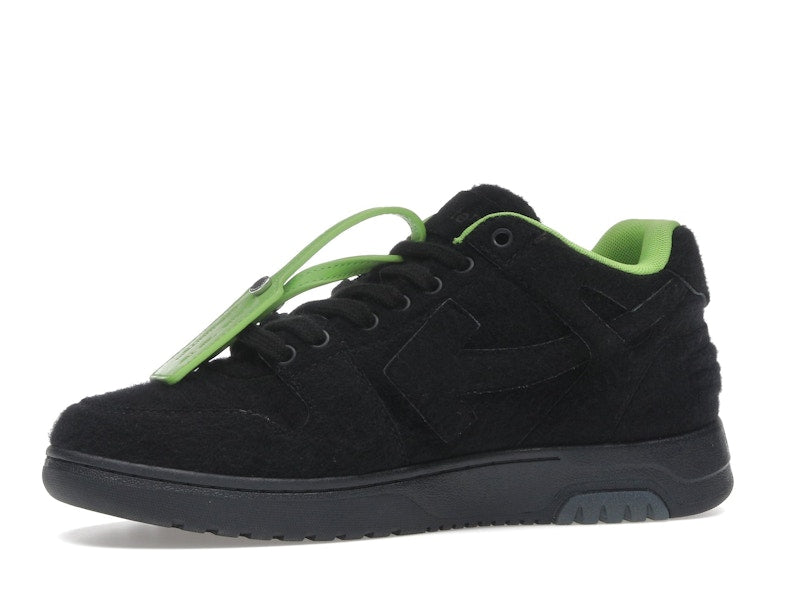 OFF-WHITE Out Of Office "OOO" Low Tops Black Green Wool