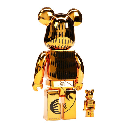 Bearbrick Garfield 100% & 400% Set Gold Chrome Ver.