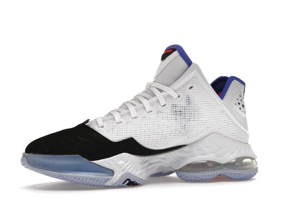 Nike LeBron 19 Low White Medium Blue Siren Red Black