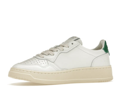 Autry Medalist Leather Low White Green (Women's)
