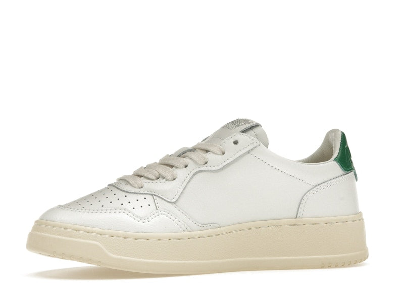 Autry Medalist Leather Low White Green (Women's)