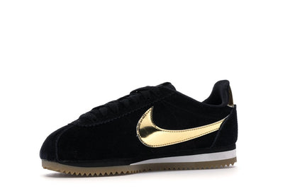 Nike Classic Cortez Black Metallic Gold Gum (Women's)