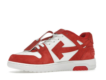 OFF-WHITE Out Of Office "OOO" Low Tops Brick Red White Suede