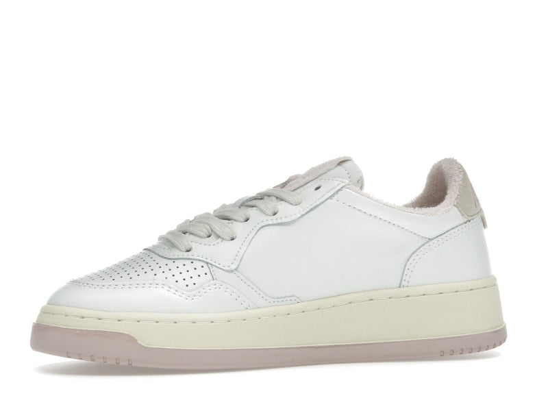 Autry Medalist Leather Low White Powder Pink (Women's)