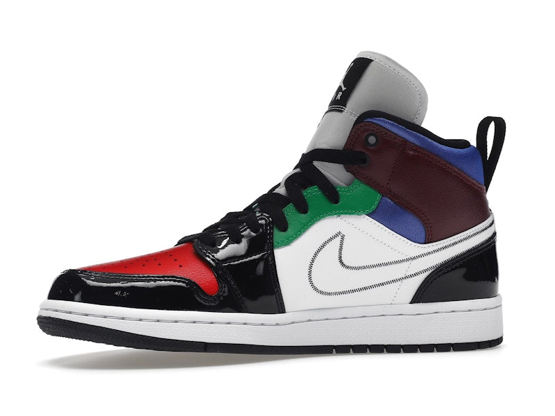 Jordan 1 Mid SE Black White Multi-Color (Women's)