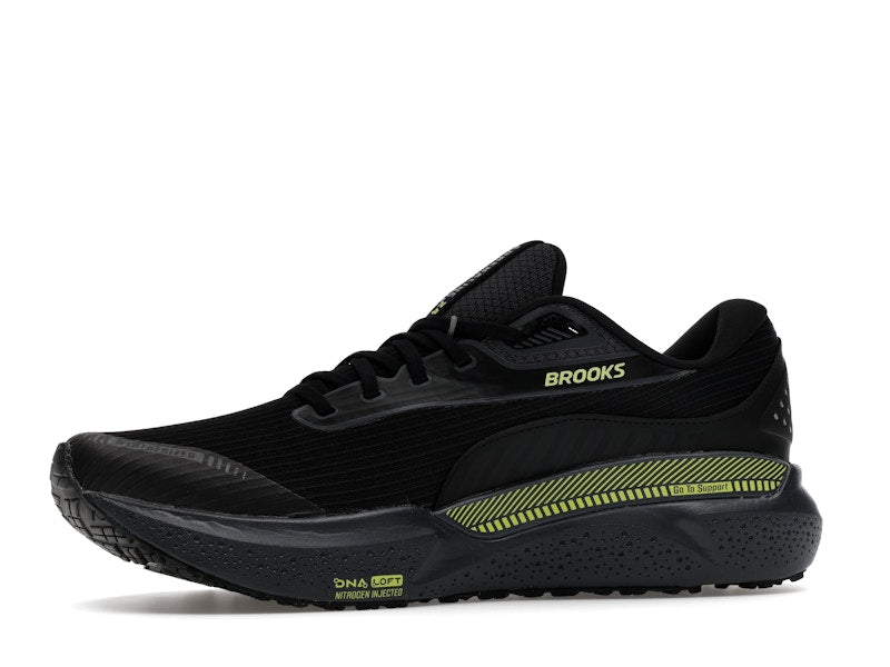 Brooks Adrenaline GTS 24 Weatherized Black Ebony New Yellow
