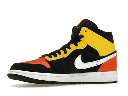 Jordan 1 Mid Black Amarillo Orange