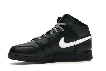 Jordan 1 Mid Black White Speckle (GS)