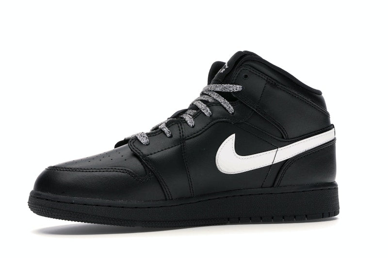 Jordan 1 Mid Black White Speckle (GS)