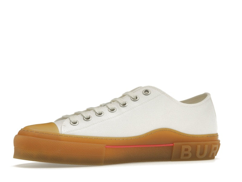 Burberry Logo Detail Cotton Trainer White