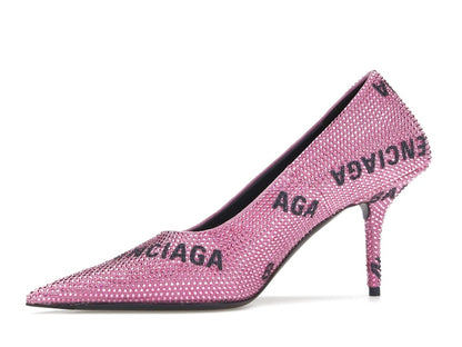 Balenciaga Square Knife Embellished Pumps Pink Black (Women's)