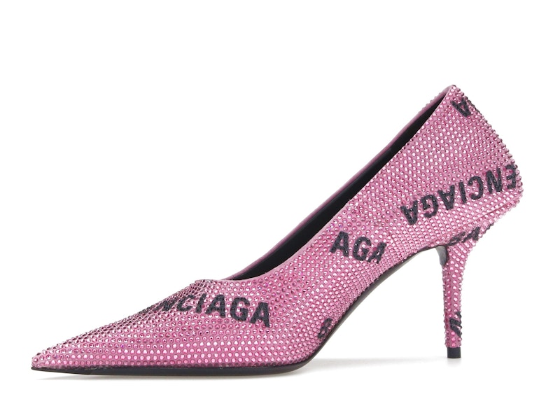 Balenciaga Square Knife Embellished Pumps Pink Black (Women's)