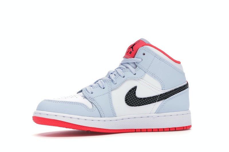 Jordan 1 Mid Half Blue Polka Dot Swoosh (GS)