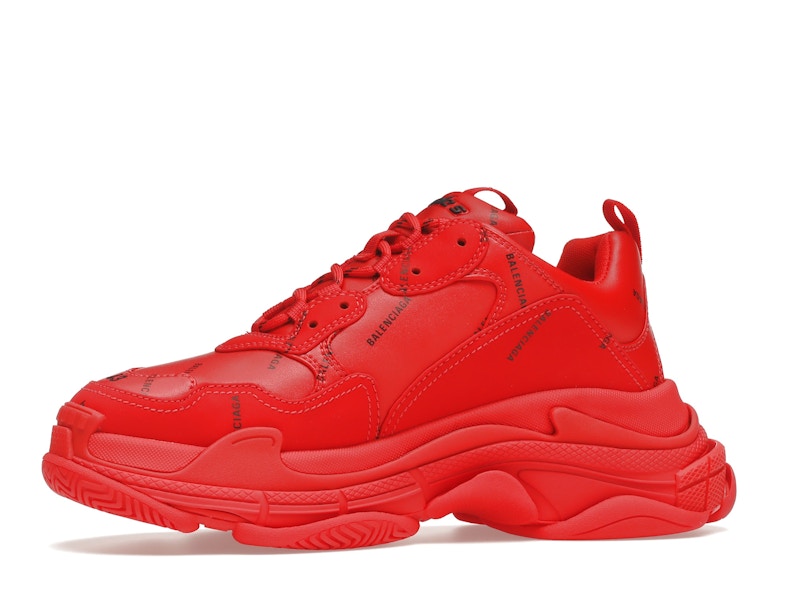 Balenciaga Triple S Allover Logo Red