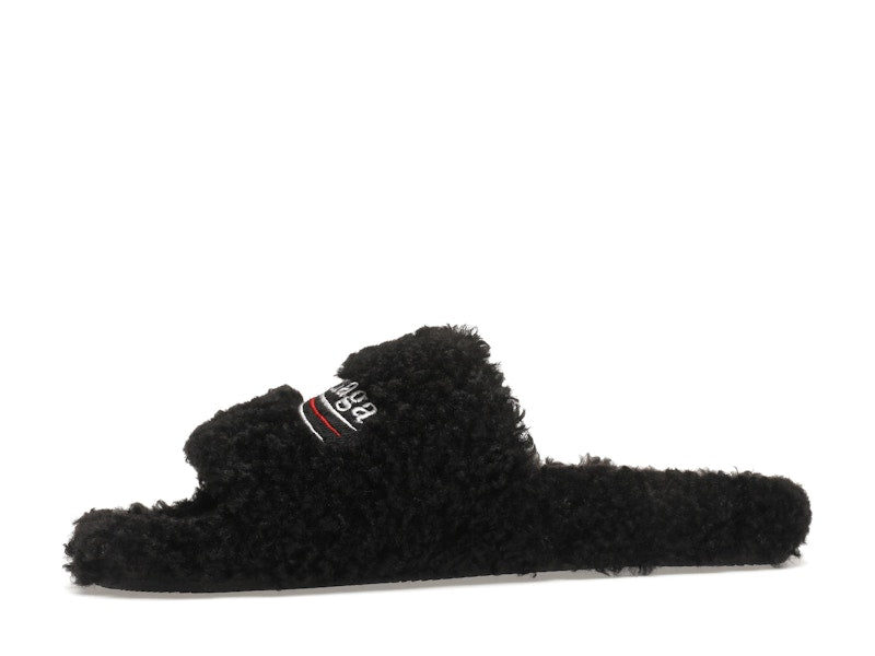 Balenciaga Furry Slide Black