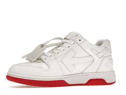 OFF-WHITE Out Of Office OOO Low Tops White Red
