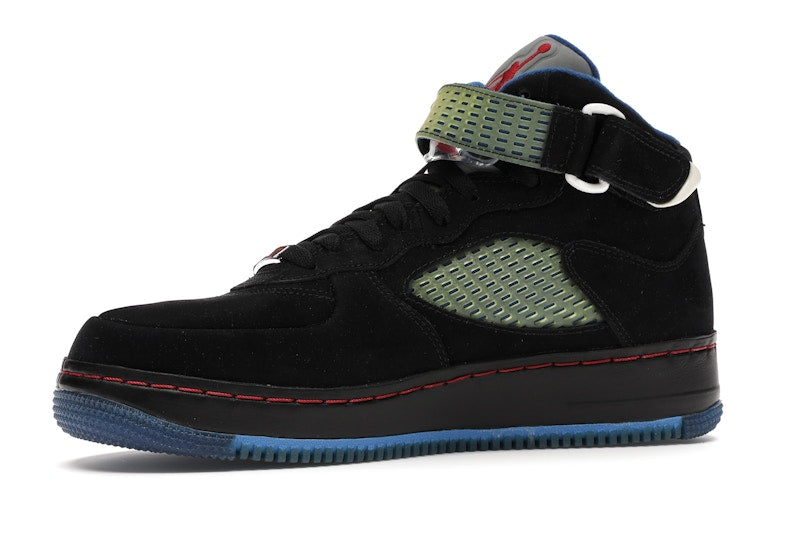 Jordan AJF 5 Black Blue Ribbon Varsity Red