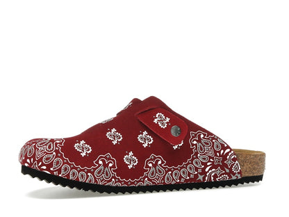 Bravest Studios Suede Paisley Clogs Burgundy