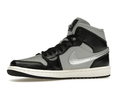 Jordan 1 Mid SE Black Metallic Silver (Women's)