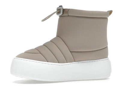 Roger Vivier Viv' Winter Puffy Ankle Boots Beige Crystal Buckle (Women's)