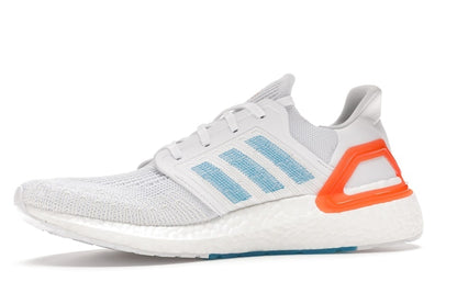 adidas Ultra Boost 20 White Sharp Blue True Orange
