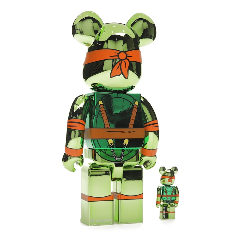 Bearbrick x Teenage Mutant Ninja Turtles Michelangelo 100% & 400% Set