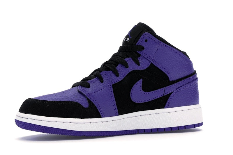 Jordan 1 Mid Black Dark Concord (GS)