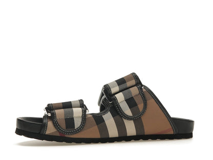Burberry Check Sandals Birch Brown Black