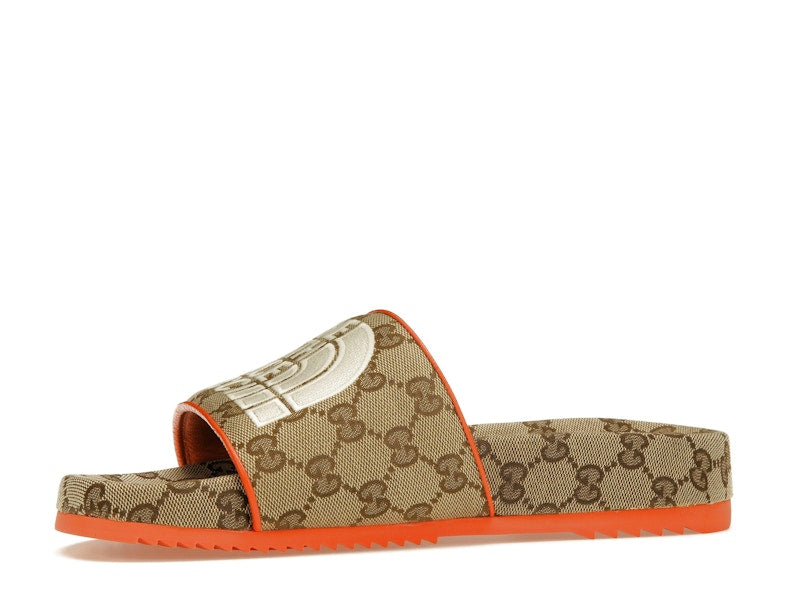 Gucci x The North Face GG Slide Orange Beige Ebony Original GG Canvas