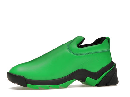Bottega Veneta Lagoon Low Top Leather Sneaker Black Green