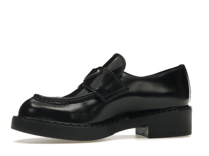 Prada Chocolate 50mm Loafer Black Brushed Leather