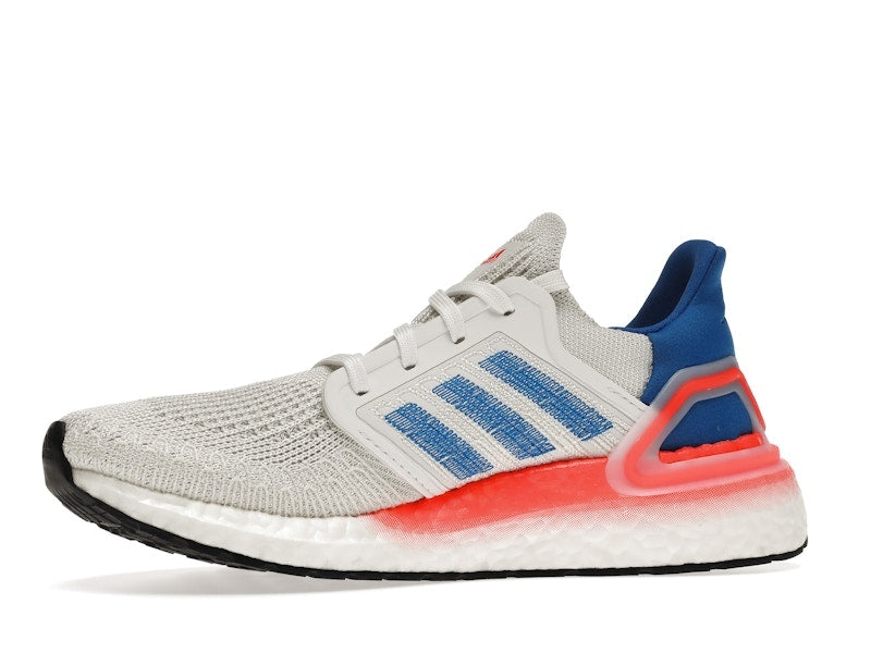 adidas Ultra Boost 20 White Glory Blue Solar Red