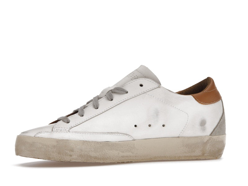 Golden Goose Super-Star White Vacchetta Tan Grey Suede Patch (Women's)